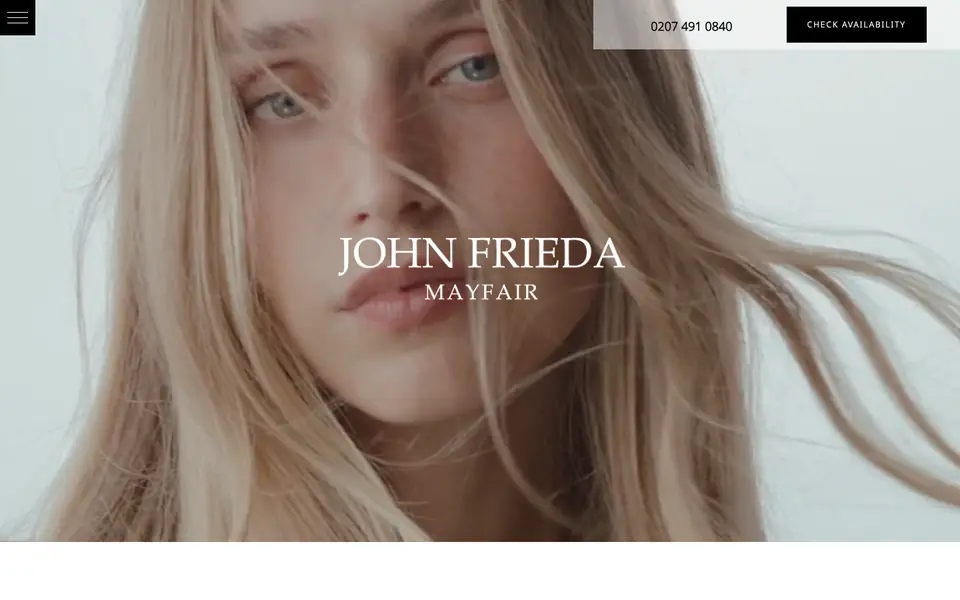 Portada de la web de John Frieda Mayfair