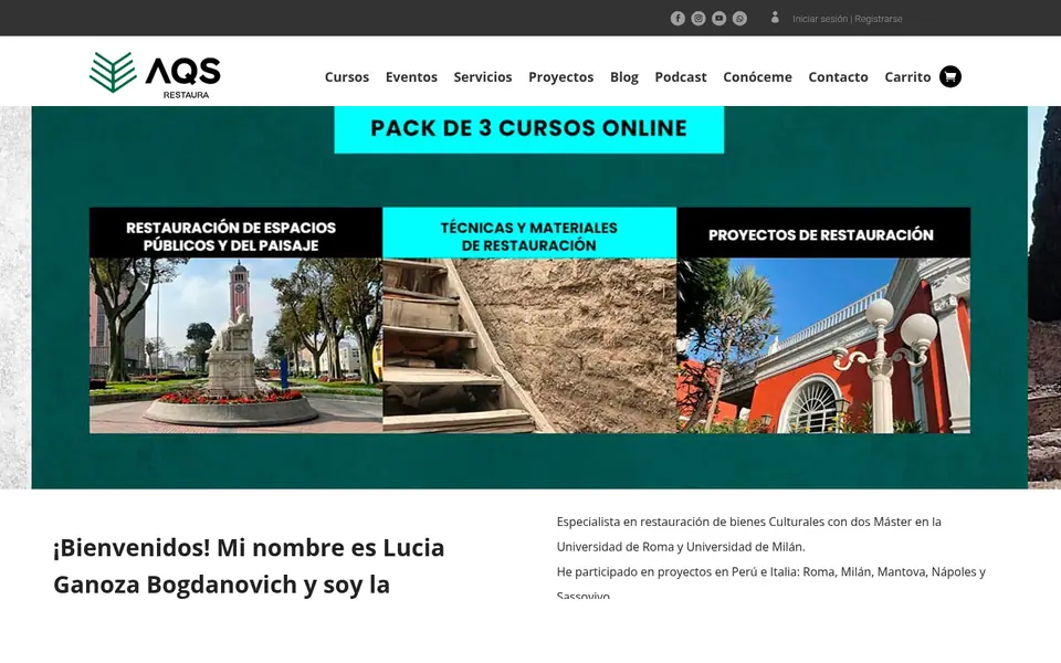 Portada de la web de AQS Restaura
