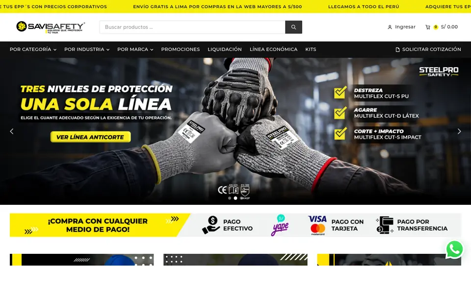 Portada de la web de SaviSafety