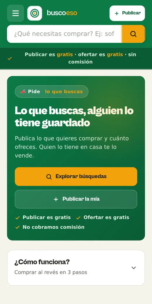 Portada de buscoeso.com en un celular